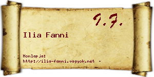 Ilia Fanni névjegykártya